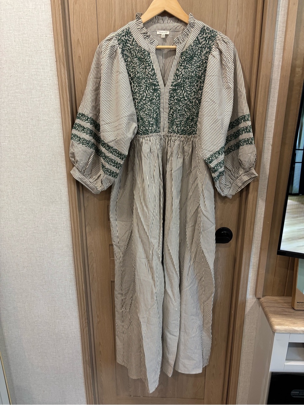 Farmhouse Midi Dress Size M Puff Sleeve Prairie